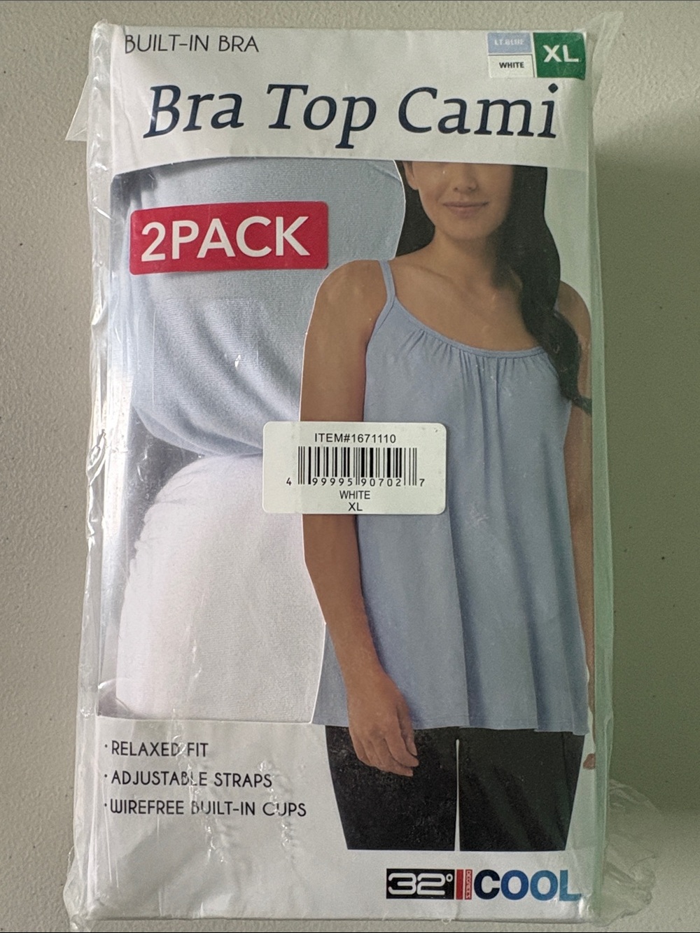 32 Degrees Light Blue & White Bra Top Cami 2-Pack
